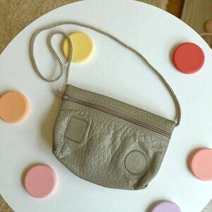 CARLOS FALCHI Vintage Taupe Leather The Buffalo Shoulder Bag